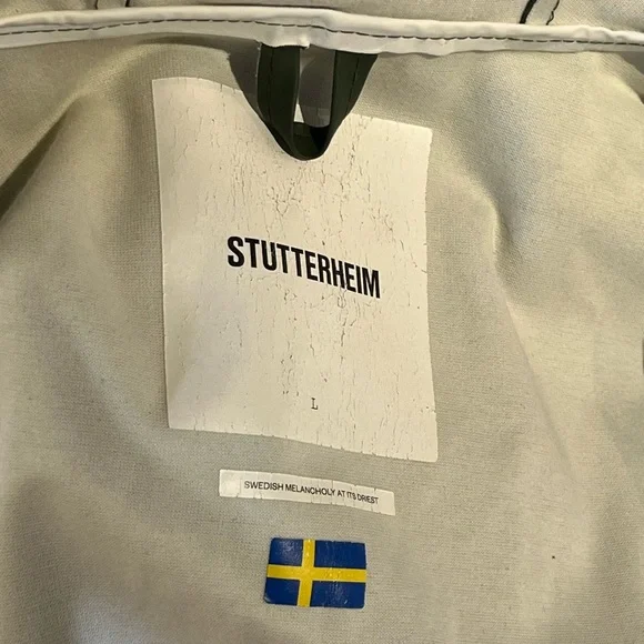 Stutterheim Mosebacke Hooded Long Sleeve Raincoat - olive green- size L - Picture 7 of 7